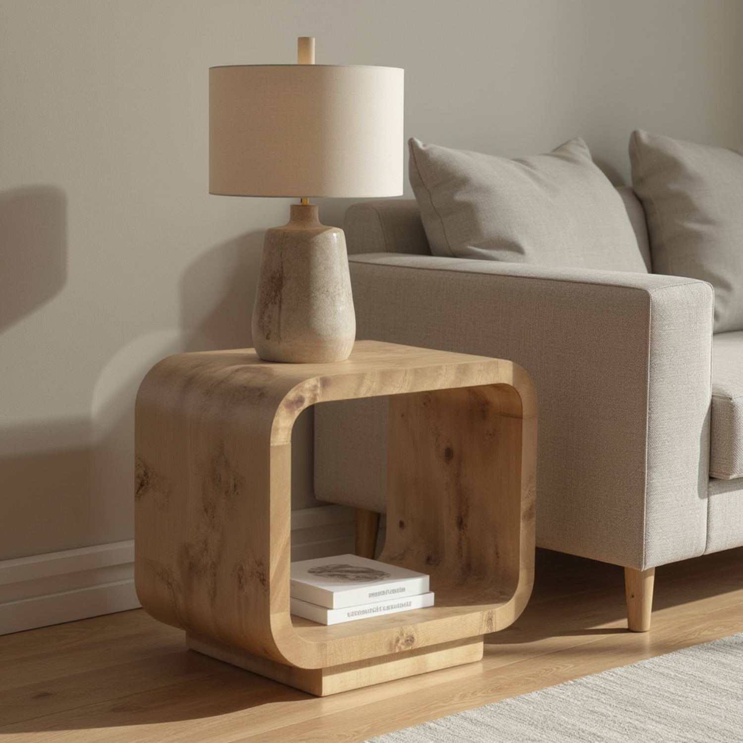 Modern Side Table with Rectangular