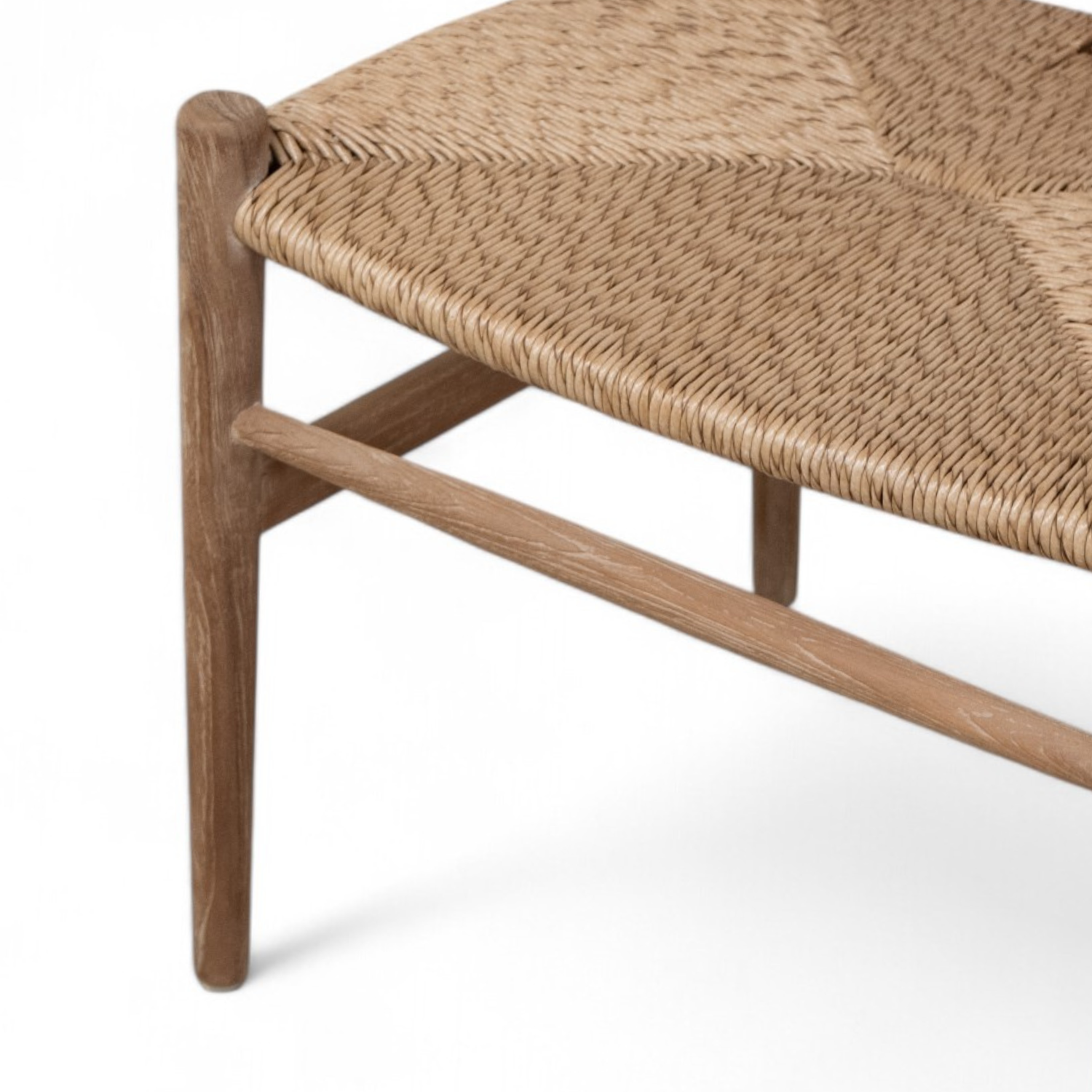 Mid-Century Teak Dining Chair with Sculptural, Woven - Patio