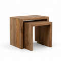 Rustic Teak Side Table with Nesting, Reclaimed