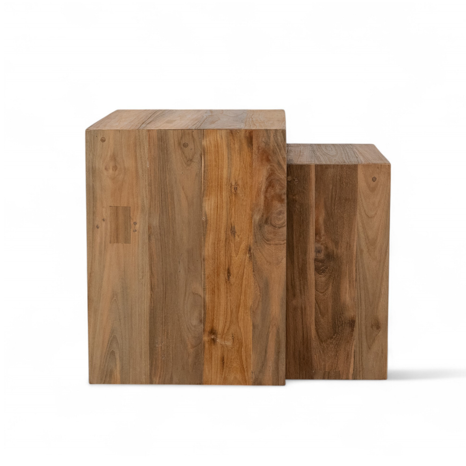 Rustic Teak Side Table with Nesting, Reclaimed