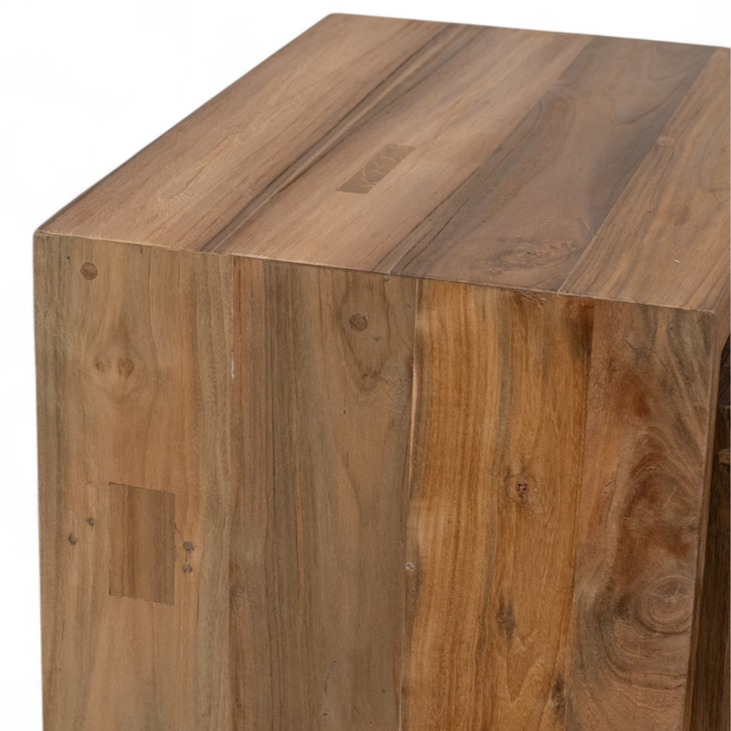 Rustic Teak Side Table with Nesting, Reclaimed