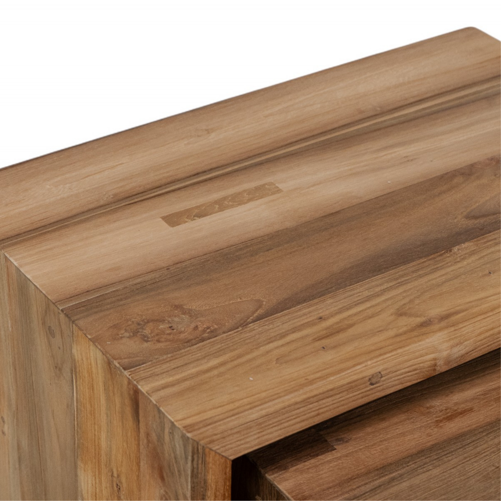 Rustic Teak Side Table with Nesting, Reclaimed