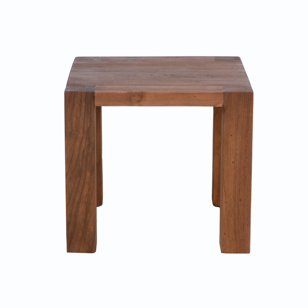 Table d'appoint moderne en bois massif avec plateau en bois de récupération