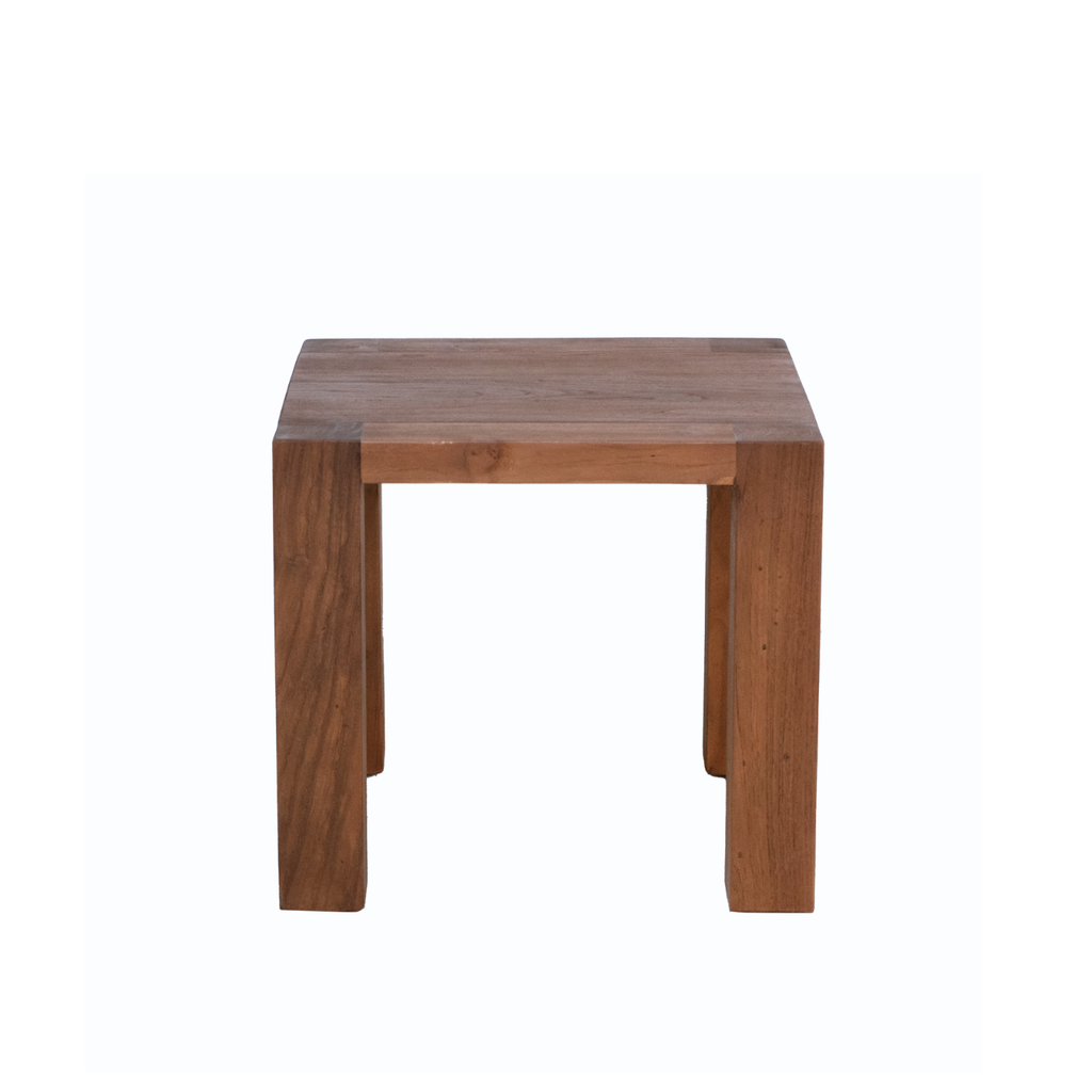 Table d'appoint moderne en bois massif avec plateau en bois de récupération