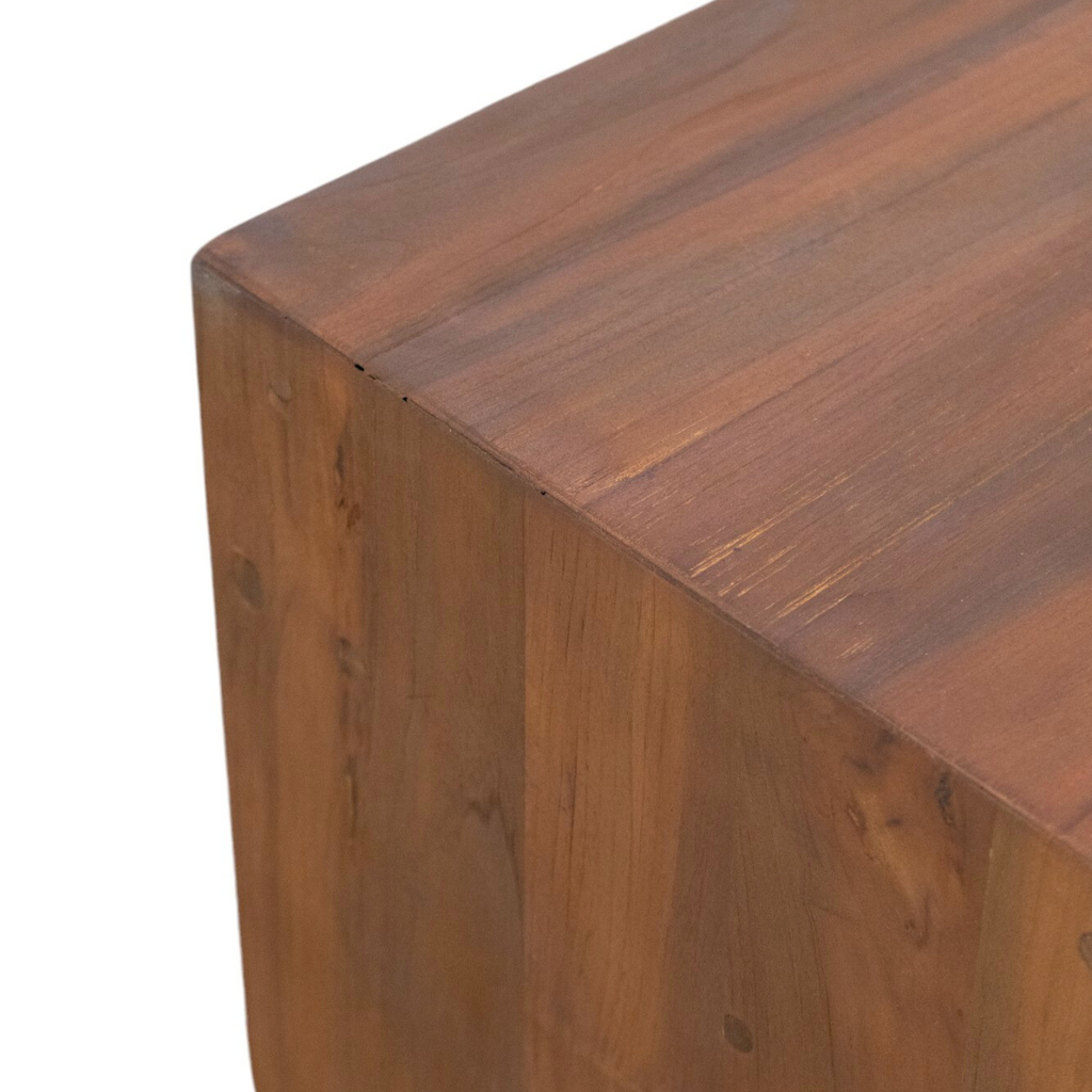 Table basse rectangulaire rustique en teck