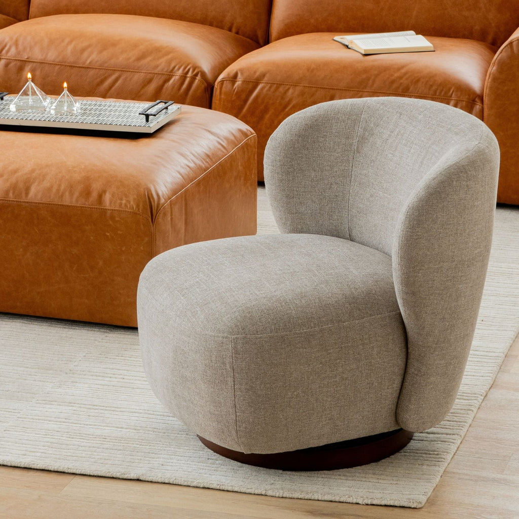 Modern Lounge Chair with Swivel, Round
