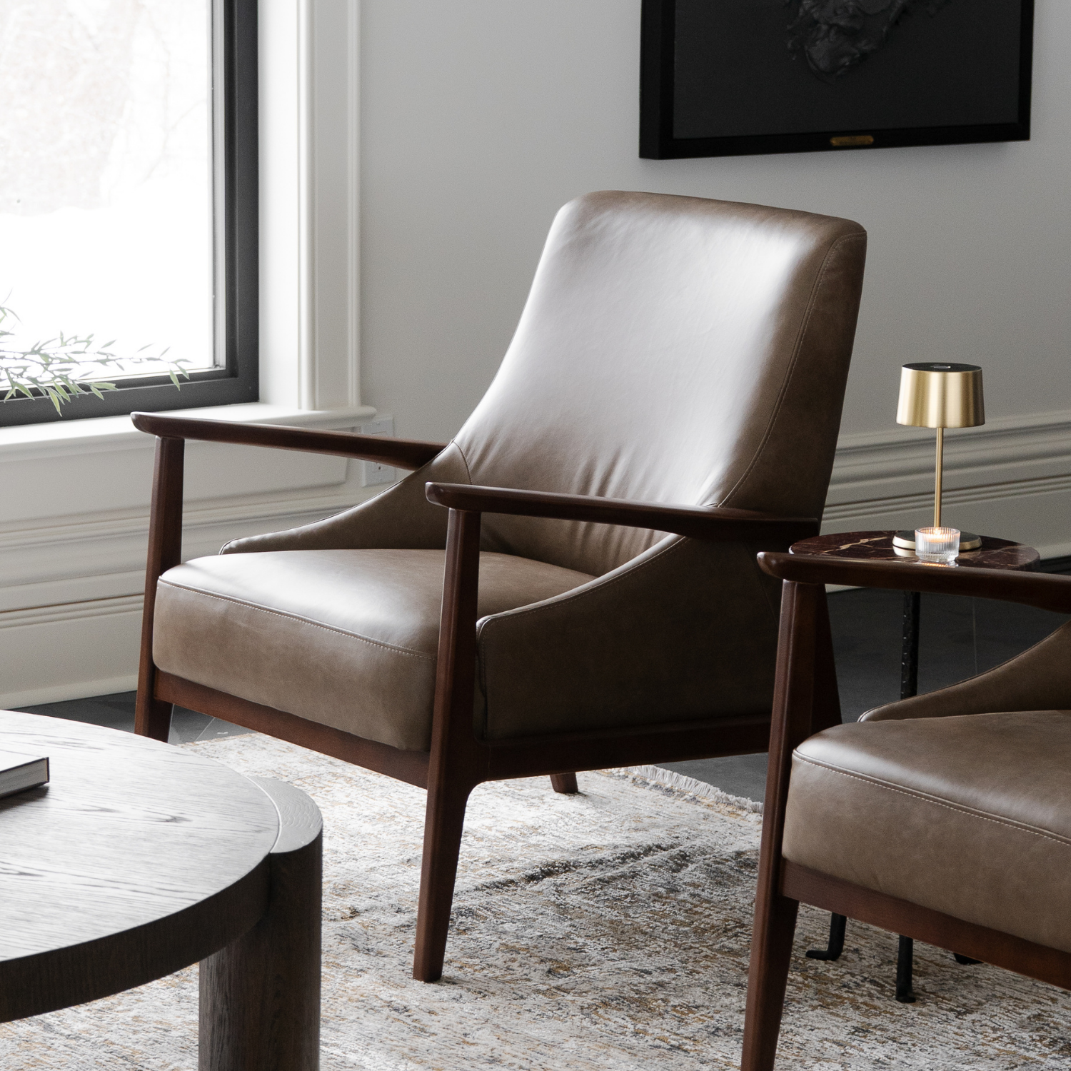 Mid-Century Leather Lounge Chair