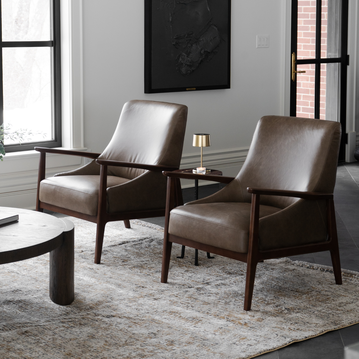 Mid-Century Leather Lounge Chair
