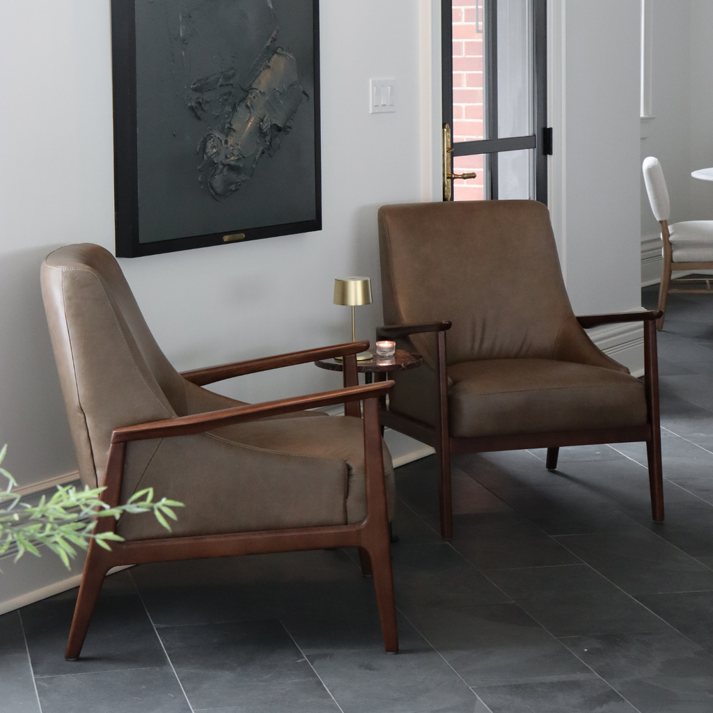 Mid-Century Leather Lounge Chair