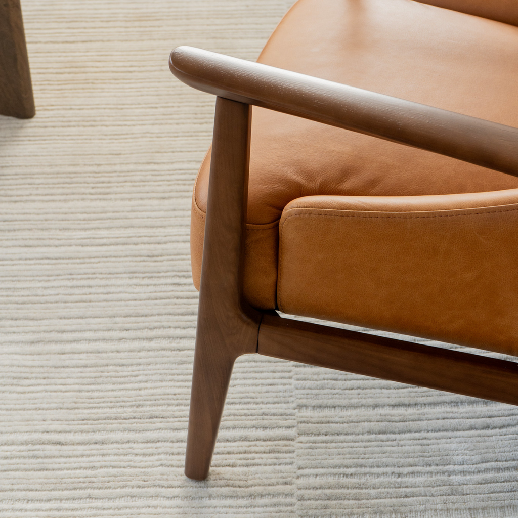 Mid-Century Leather Lounge Chair | Distressed Finish