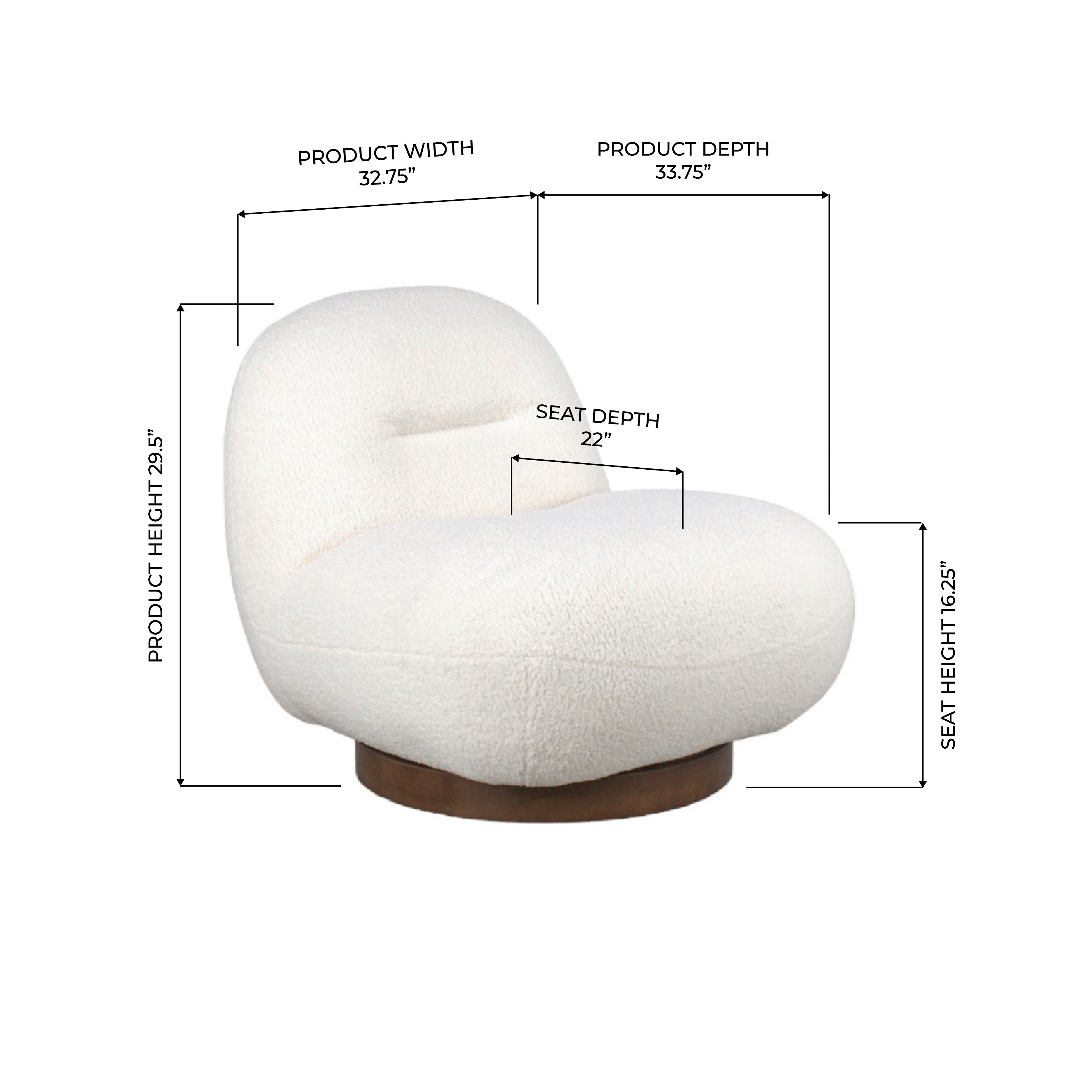 Fauteuil lounge minimaliste avec piètement pivotant et rond