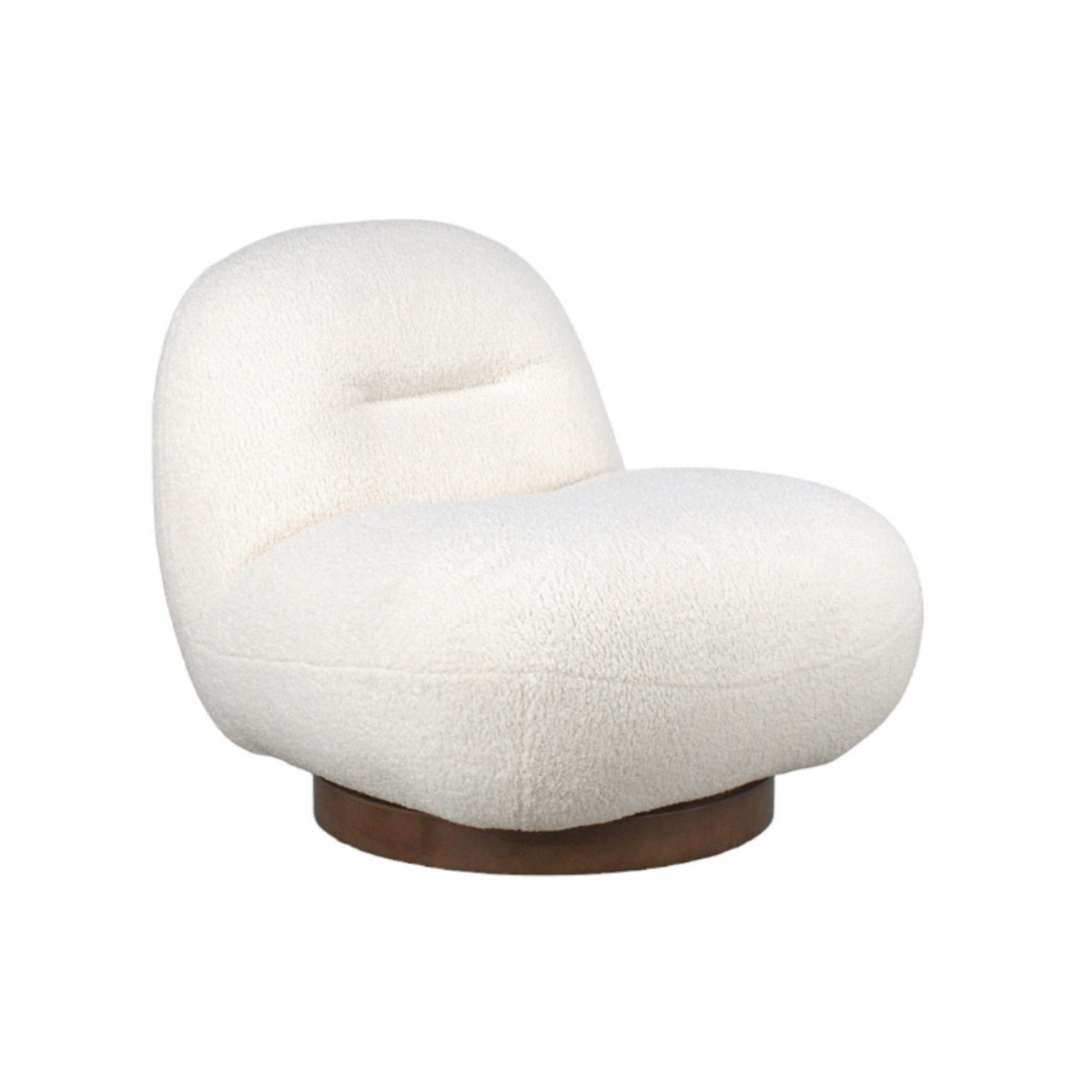 Minimalist Lounge Chair with Swivel, Round