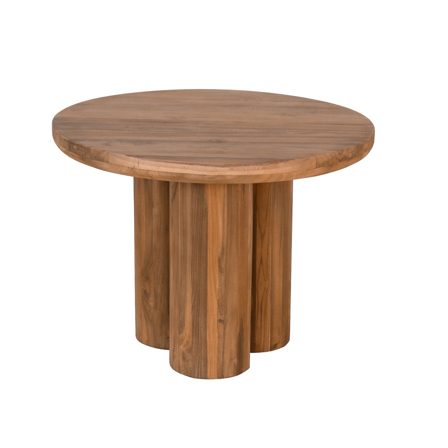 Modern Teak Side Table with Round - Living Room | 24"