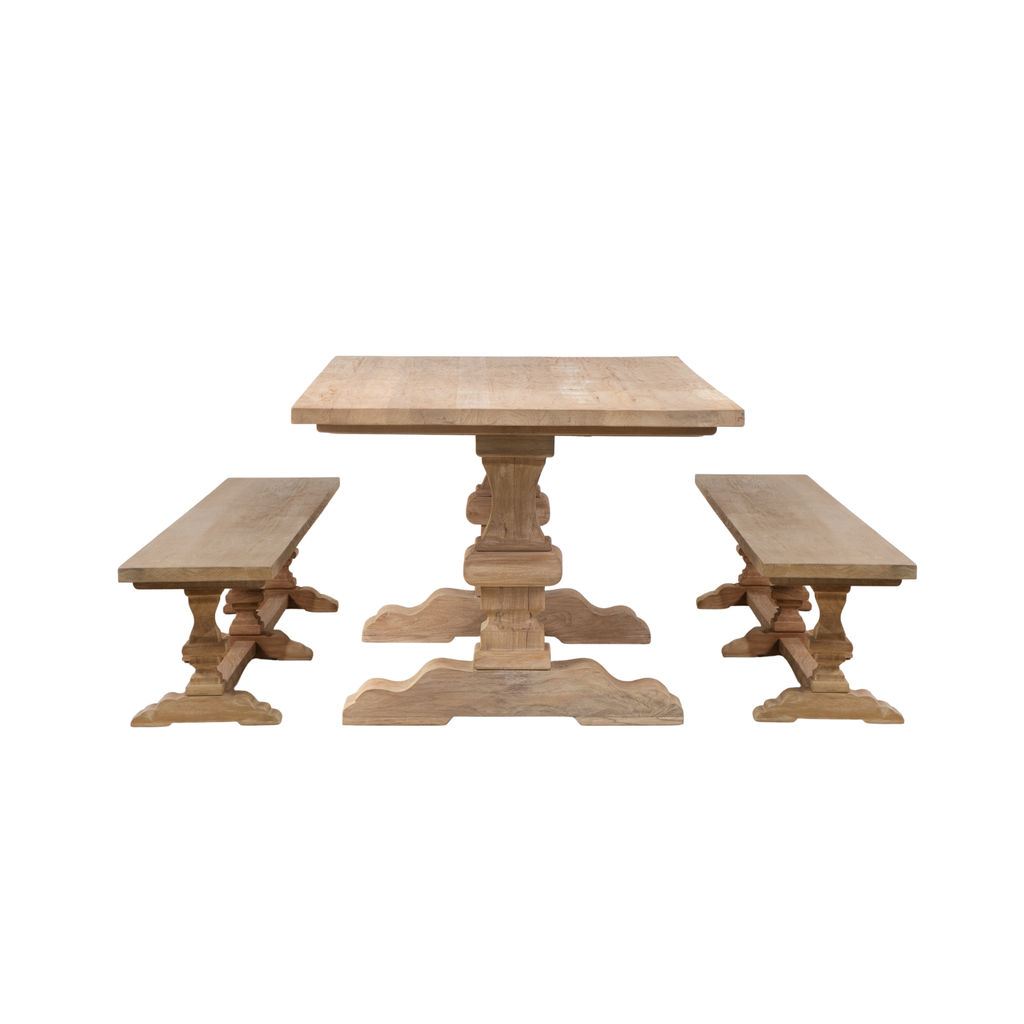 Rustic Teak Dining Bench with Reclaimed - Dining Room | 96"