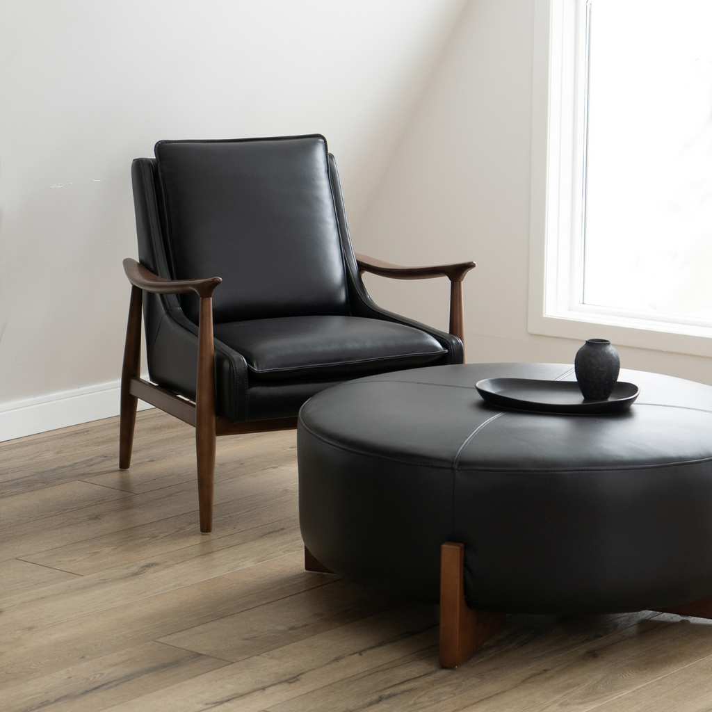 Mid-Century Leather Lounge Chair