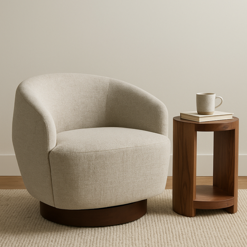 Fauteuil lounge contemporain en verre pivotant, rond