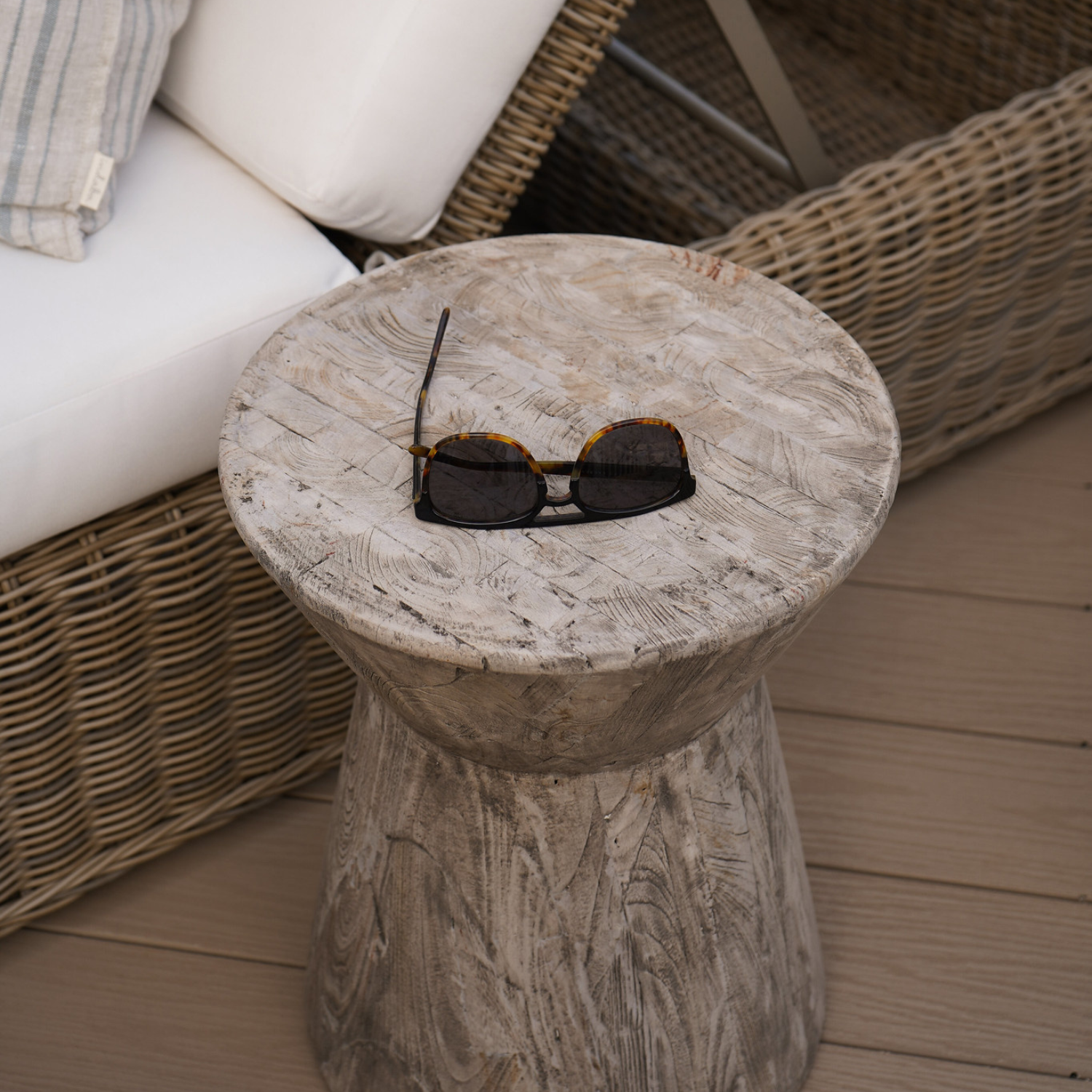 Farmhouse Reclaimed Wood Side Table with Handcrafted, Reclaimed