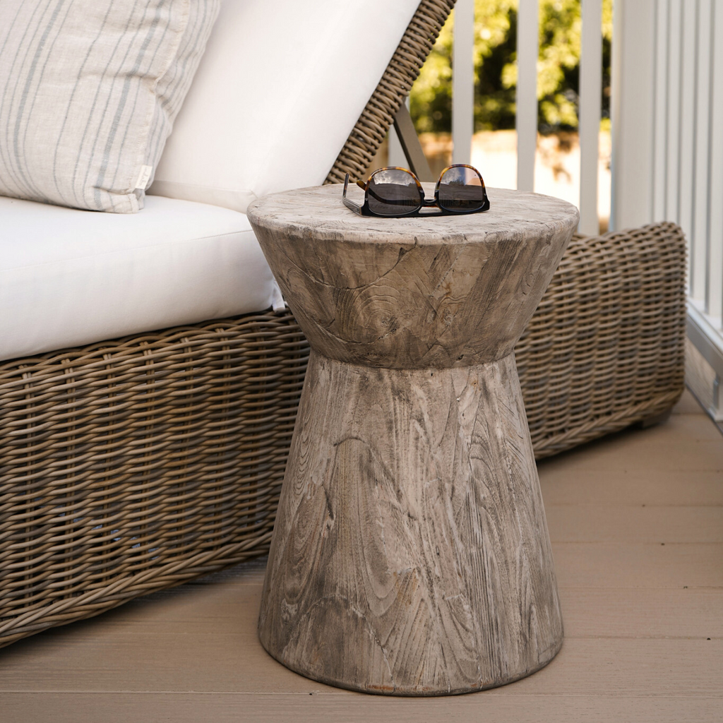 Farmhouse Reclaimed Wood Side Table with Handcrafted, Reclaimed