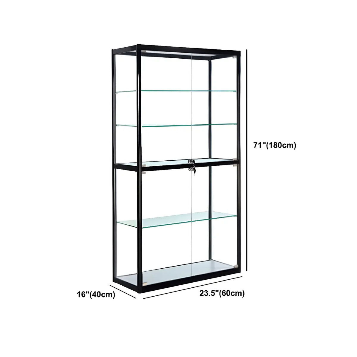 Vitrine rectangulaire contemporaine en verre noir