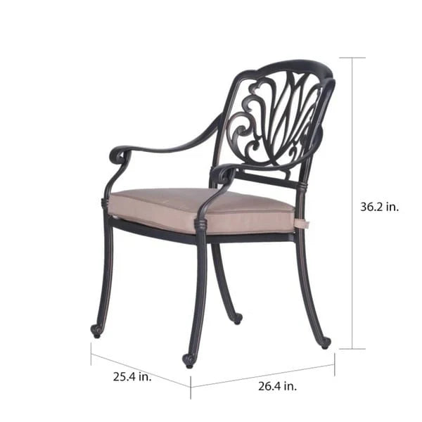 Ensemble de salle à manger Manasquan 13 pièces en aluminium couleur canon de fusil par Havenside Home