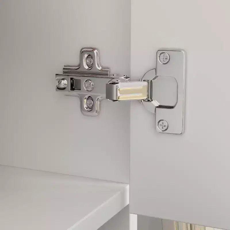 Hitow Armoire de rangement double tiroir avec portes miroir et zones de rangement