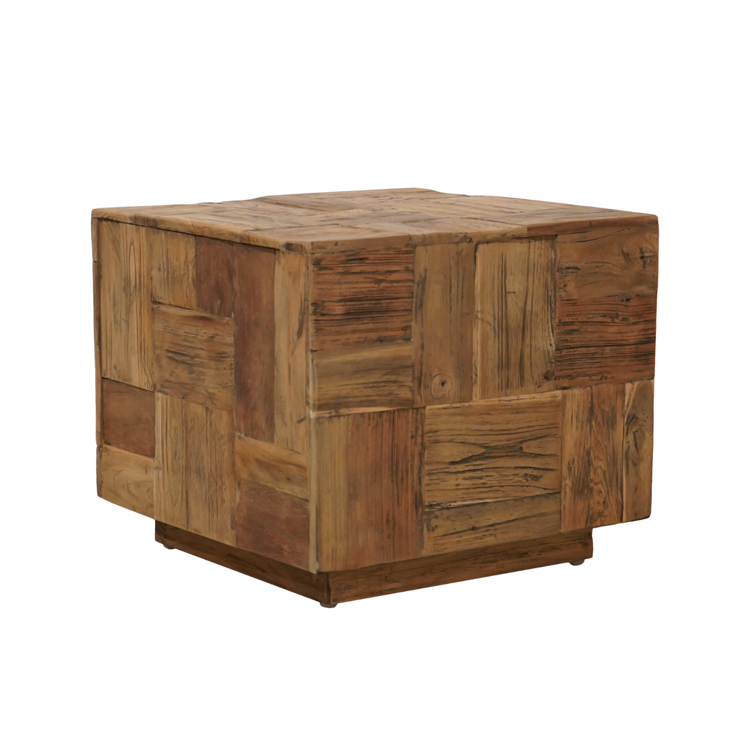 Farmhouse Reclaimed Wood Side Table with Reclaimed